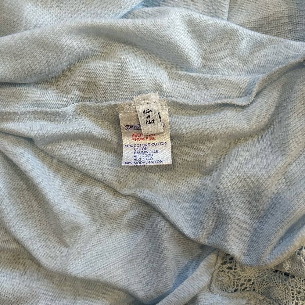 La Perla Joelle nightgown sleepwear S II blue made in Italy gown cotton modal - Picture 9 of 10